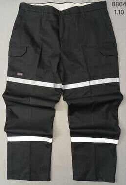 Unifirst (42x32) Men's Black Reflective Straight Cargo Pants